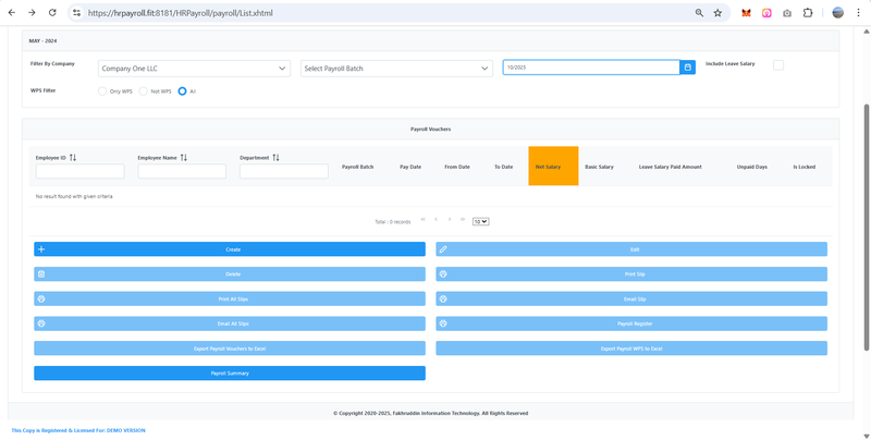 HR Payroll : Payroll